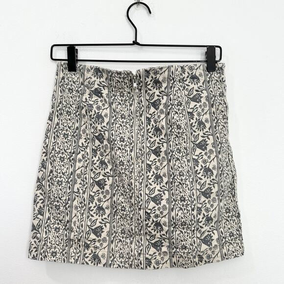 Free People Modern Femme Novelty A-Line Skirt in Neutral Floral Bohemian size 6 - Picture 4 of 8